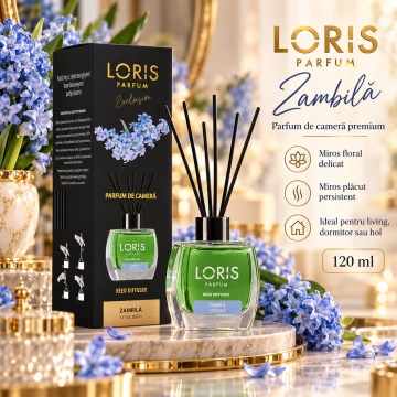 Loris Parfum Zambilă 120 ml – Odorizant de Cameră cu Bețișoare Parfumate