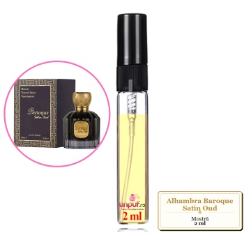 Mostra fiola din Parfumul Alhambra Baroque Satin Oud, decant sticla cu pulverizator - Img 2