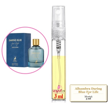 Mostra fiola din Parfumul Alhambra Daring Blue For Life, decant sticla cu pulverizator - Img 3