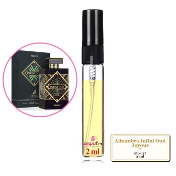 Mostra fiola din Parfumul Alhambra Infini Oud Joyous, decant sticla cu pulverizator