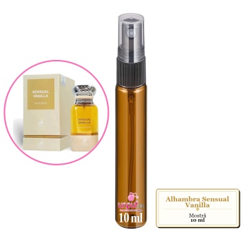 Mostra fiola din Parfumul Alhambra Sensual Vanilla, decant sticla cu pulverizator