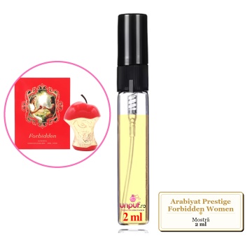Mostra fiola din Parfumul Arabiyat Prestige Forbidden Women, decant sticla cu pulverizator - Img 2