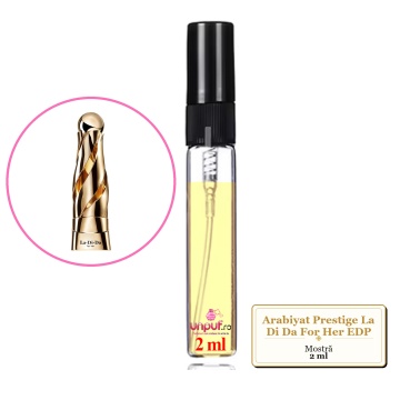 Mostra Fiola Din Parfumul Arabiyat Prestige La Di Da For Her Eau De Parfum, Decant Sticla Cu Pulverizator