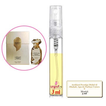 Mostra fiola din Parfumul Arabiyat Prestige Mahd Al Dhahab, Apa de Parfum Unisex, decant sticla cu pulverizator - Img 3
