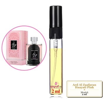 Mostra fiola din Parfumul Ard Al Zaafaran Haayati Pink, decant sticla cu pulverizator - Img 1