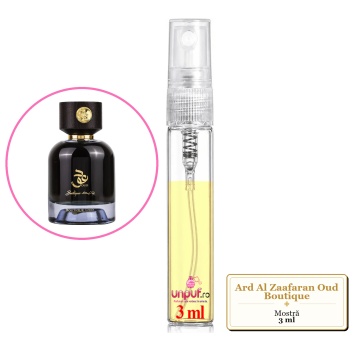 Mostra fiola din Parfumul Ard Al Zaafaran Oud Boutique, decant sticla cu pulverizator - Img 3