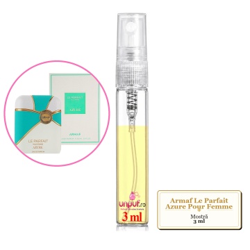 Mostra fiola din Parfumul Armaf Le Parfait Azure Pour Femme, decant sticla cu pulverizator - Img 3