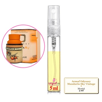 Mostra fiola din Parfumul Armaf Odyssey Mandarin Sky Vintage, decant sticla cu pulverizator - Img 4