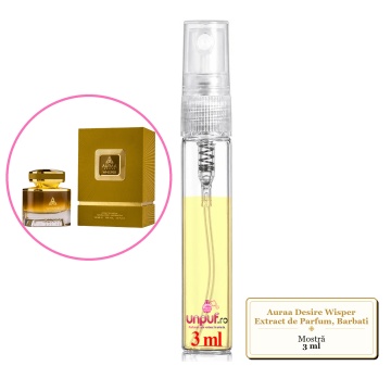 Mostra fiola din Parfumul Auraa Desire Wisper Extract de Parfum, Barbati, decant sticla cu pulverizator - Img 3