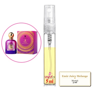 Mostra fiola din Parfumul Emir Juicy Melange, decant sticla cu pulverizator - Img 4