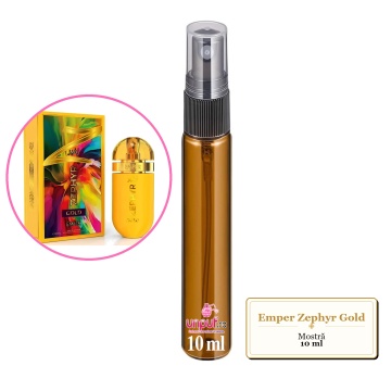 Mostra fiola din Parfumul Emper Zephyr Gold, decant sticla cu pulverizator