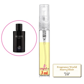 Mostra fiola din Parfumul Fragrance World Suave Elixir, decant sticla cu pulverizator - Img 2