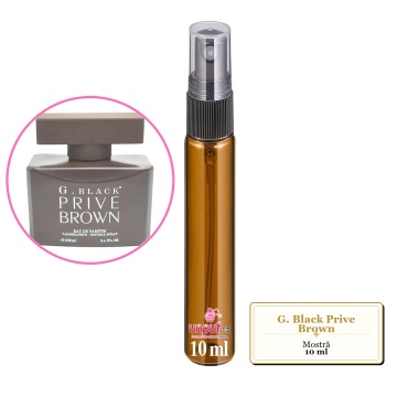 Mostra fiola din Parfumul G. Black Prive Brown, decant sticla cu pulverizator