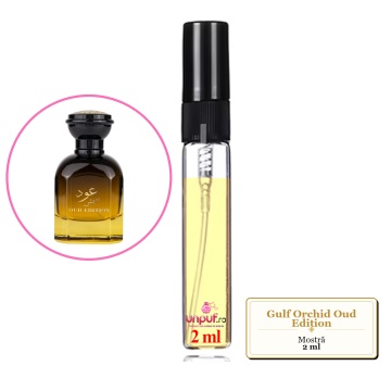 Mostra fiola din Parfumul Gulf Orchid Oud Edition, decant sticla cu pulverizator