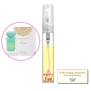 Mostra fiola din Parfumul Gulf Orchid, Pistachio Eau de Parfum, decant sticla cu pulverizator - Img 3