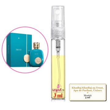 Mostra fiola din Parfumul Khadlaj Khadlaj 25 Trust, Apa de Parfum, Unisex, decant sticla cu pulverizator - Img 3