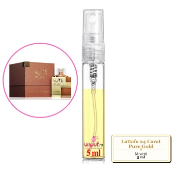 Mostra fiola din Parfumul Lattafa 24 Carat Pure Gold, decant sticla cu pulverizator - Img 4