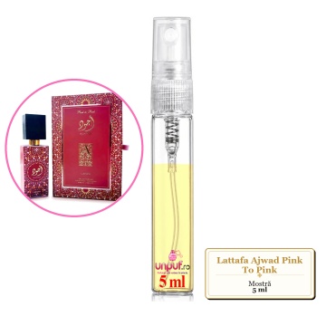 Mostra fiola din Parfumul Lattafa Ajwad Pink To Pink, decant sticla cu pulverizator - Img 4