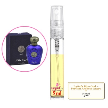 Mostra fiola din Parfumul Lattafa Blue Oud – Parfum Arabesc Angro, decant sticla cu pulverizator - Img 4