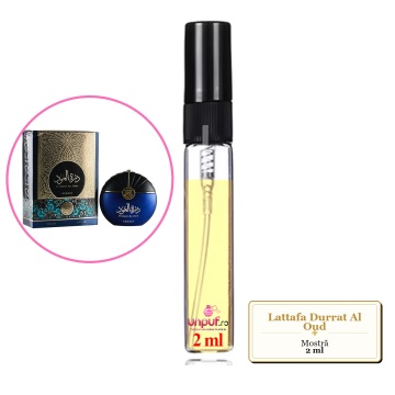 Mostra fiola din Parfumul Lattafa Durrat Al Oud, decant sticla cu pulverizator - Img 2