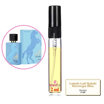 Mostra fiola din Parfumul Lattafa Lail Maleki Moroccan Blue, decant sticla cu pulverizator - Img 1