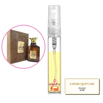 Mostra fiola din Parfumul Lattafa Oud Code, decant sticla cu pulverizator - Img 4
