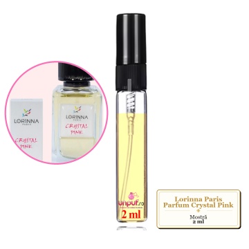 Mostra fiola din Parfumul Lorinna Paris Crystal Pink, decant sticla cu pulverizator