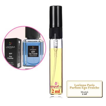 Mostra fiola din Parfumul Lorinna Paris Eau Fraiche, decant sticla cu pulverizator