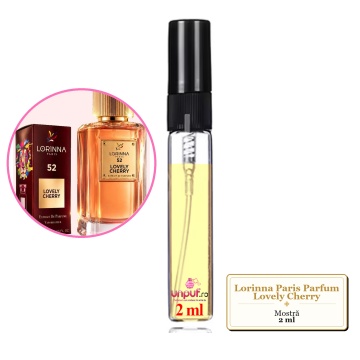 Mostra fiola din Parfumul Lorinna Paris Lovely Cherry, decant sticla cu pulverizator