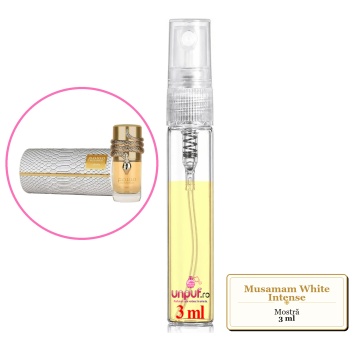 Mostra fiola din Parfumul Musamam White Intense, decant sticla cu pulverizator - Img 2