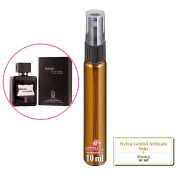 Mostra fiola din Parfumul Nylaa Genial Attitude Edp, decant sticla cu pulverizator