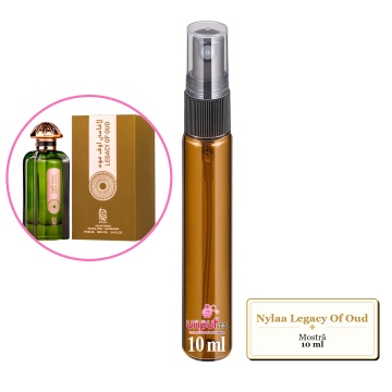 Mostra fiola din Parfumul Nylaa Legacy Of Oud, decant sticla cu pulverizator
