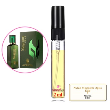 Mostra fiola din Parfumul Nylaa Magnum Opus Edp, decant sticla cu pulverizator