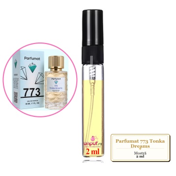 Mostra fiola din Parfumul Parfumat 773 Tonka Dreams, decant sticla cu pulverizator