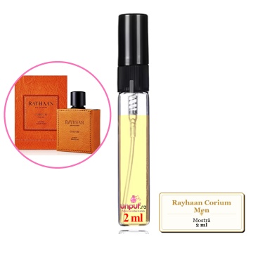 Mostra fiola din Parfumul Rayhaan Corium Men, decant sticla cu pulverizator