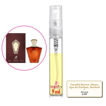 Mostra fiola din Parfumul Turathi Brown Afnan, Apa de Parfum, Barbati, decant sticla cu pulverizator - Img 2