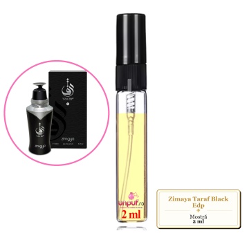 Mostra fiola din Parfumul Zimaya Taraf Black Edp, decant sticla cu pulverizator - Img 2