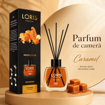 Odorizant de Cameră cu Bețișoare Parfumate Loris Caramel, 120 ml, Esență Caramel, Miros Dulce și Persistent - Img 6