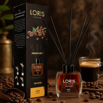Odorizant de Cameră cu Bețișoare Parfumate Loris Parfum Cafea, 120 ml, Esență Coffee, Miros Cald și Persistent - Img 5