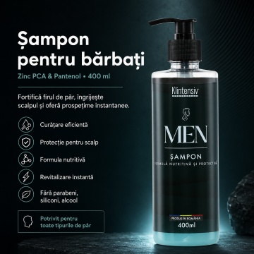 Pachet ingrijire barbati Klintensiv, sapun lichid Cafea 500 ml, gel de dus Cold Breeze 400 ml, sampon cu Zinc PCA si Pantenol 400 ml, apa de gura KLINDENT cu Clorhexidina 0.12% 500 ml si servetele dezinfectante 70 buc, 4x Stickere - Img 4
