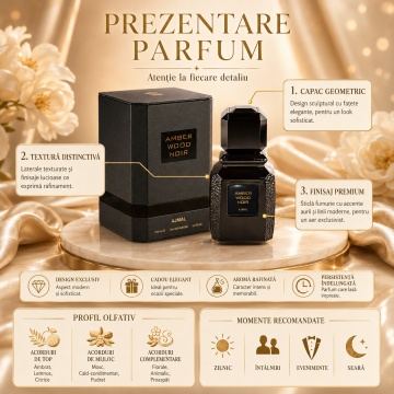 Parfum Arăbesc Ajmal Amber Wood Noir 100 ml, Damă, edp - Img 3
