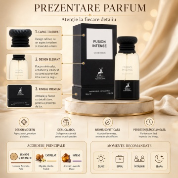 Parfum Arăbesc Alhambra Fusion Intense Maison Alhambra 80 ml, Apă de Parfum Unisex, Damă și Bărbat, Aromă Oriental Ambrată, Inspirat Fabulous - Img 3