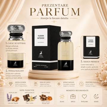 Parfum Arăbesc Alhambra Fusion Intense Maison Alhambra 80 ml, Apă de Parfum Unisex, Damă și Bărbat, Aromă Piele Oriental Lemnoasă, Inspirat Fabulous - Img 3