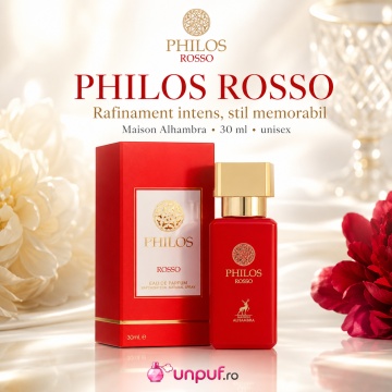Parfum Arăbesc Alhambra Philos Rosso 30 ml, Apă de Parfum Unisex, Damă și Bărbat, Maison Alhambra, Aromă Oriental Modernă Fructată, Dulce, Florală și Ambrată cu Bergamotă, Condimente, Iasomie, Trandafir, Note Lemnoase, Cedru, Ambră, Mosc și Vanilie - Img 10