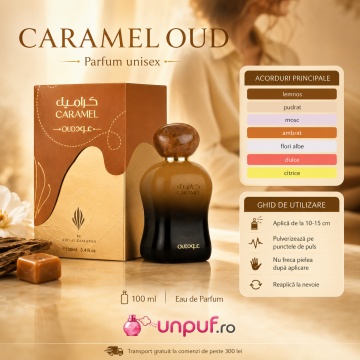 Parfum Arăbesc Ard Al Zaafaran Caramel Oud 100 ml, Apă de Parfum Unisex, Damă și Bărbat, Inspirat Passeggiata, Aromă Gurmand Dulce cu Caramel, Ciocolată, Frișcă, Praline, Vanilie, Mosc și Ambră - Img 9