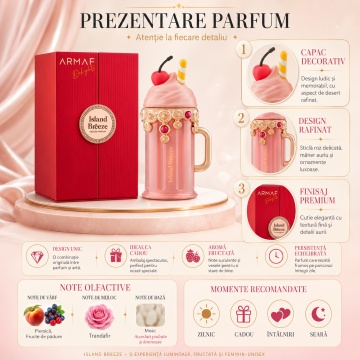 Parfum Arăbesc Armaf Island Breeze 100 ml, Apă de Parfum Damă, Aromă Acvatică Proaspătă Tropicală cu Grapefruit, Note Marine, Bergamotă, Lămâie, Lavandă, Salvie, Cedru, Ambroxan și Mosc - Img 3