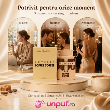 Parfum Arăbesc Armaf Odyssey Toffee Coffee 100 ml, Apă de Parfum Unisex Damă și Bărbat, Aromă Gurmand Dulce, Cafea, Caramel, Vanilie și Praline, Inspirată de Amore Caffe Mancera - Img 6