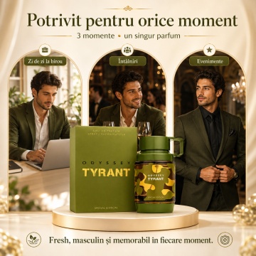 Parfum Arăbesc Armaf Odyssey Tyrant 100 ml, Apă de Parfum Bărbat, Aromă Aromatic Orientală, Citrică, Ambrată și Masculină, Inspirată de Tygar Extrait - Img 6