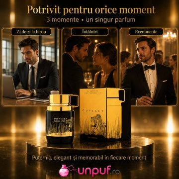 Parfum Arăbesc Armaf Odyssey Wild One Gold Edition 100 ml, Apă de Parfum Bărbat, Aromă Oriental Ambrată, Fresh, Condimentată și Elegantă, Inspirată de Sauvage - Img 6