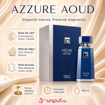 Parfum Arăbesc Azzure Aoud French Avenue 100 ml, Apă de Parfum pentru Bărbați, Inspirat Oud Maracuja Maison Crivelli, Aromă Oriental Lemnoasă cu Accente de Maracuja, Șofran, Trandafir, Lemn Cald, Note Rășinoase, Oud, Patchouli, Ambră și Mosc - Img 3